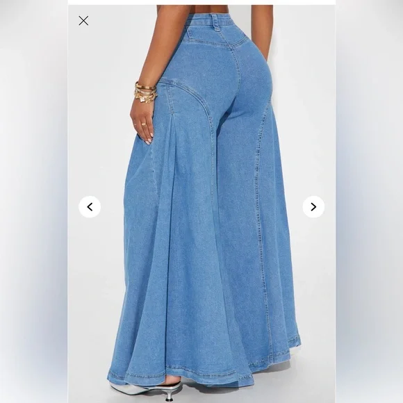 Stretch Fashion Nova Kalinda Super Wide Leg Jeans - Picture 6 of 6